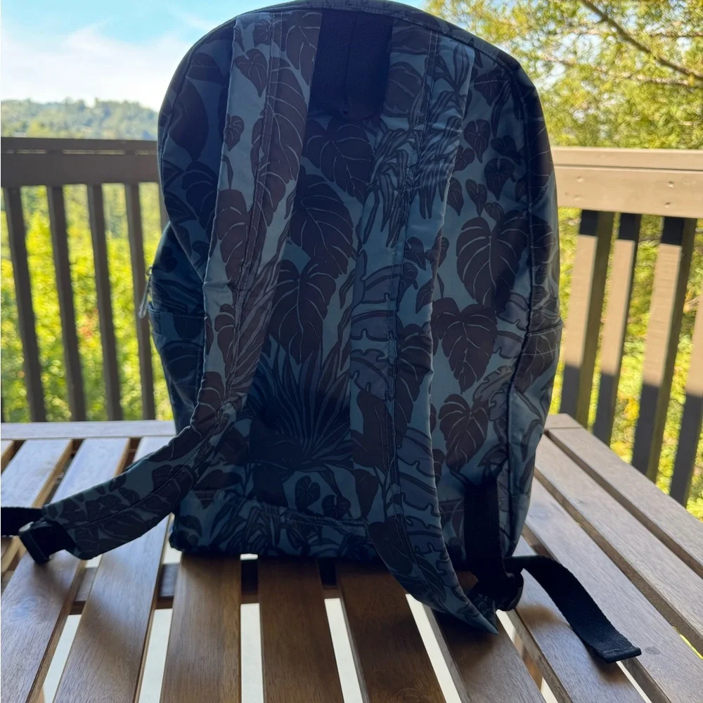 Lesportsac Blue and Black Leaf Backpack - Picture 3 of 9